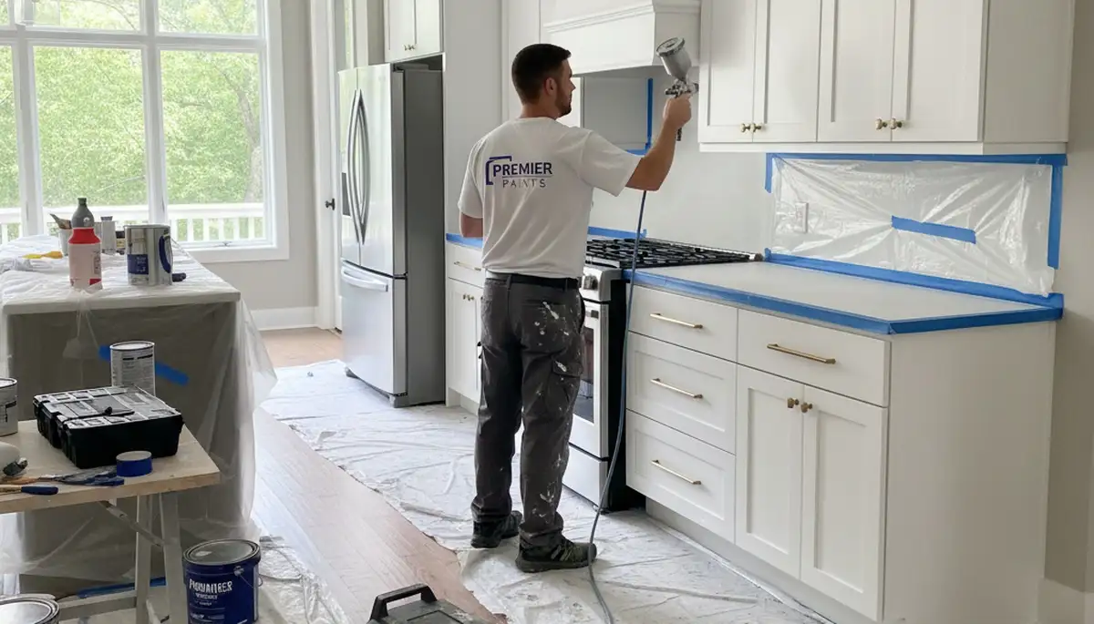 Professional cabinet painting in Orlando FL kitchen with smooth durable finishes by local painters