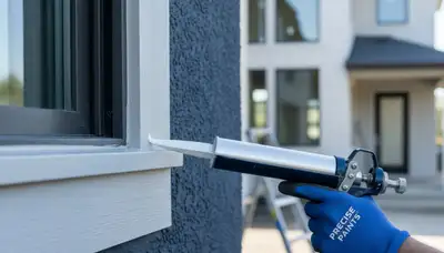 Professional caulking and sealing on Orlando, FL home exterior for moisture protection