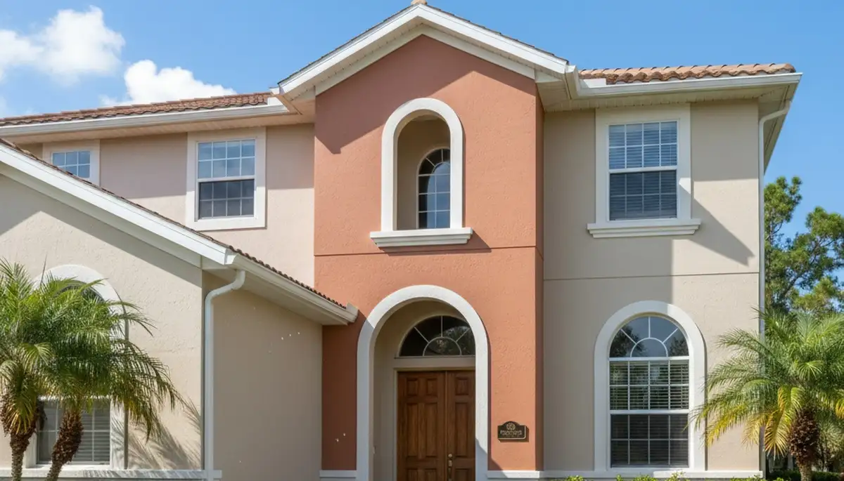 Freshly painted Orlando FL home exterior with smooth, weather-resistant finish by local house painters