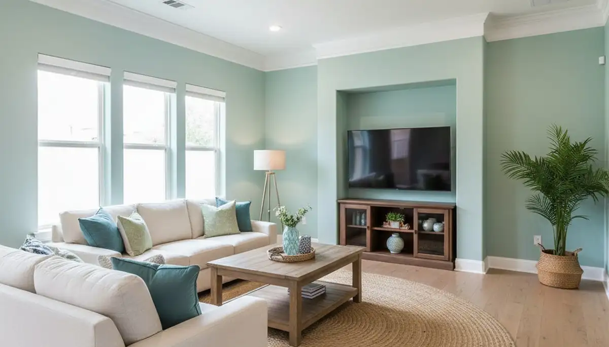 Freshly painted Orlando FL living room showcasing smooth, professional interior finishes by expert painters
