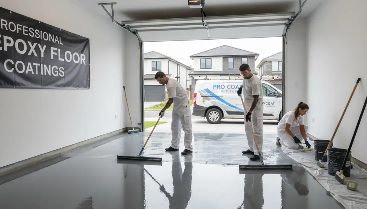Professional epoxy garage floor coating in Orlando FL for durable, glossy concrete protection