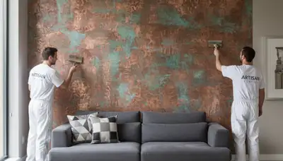 Faux painting on Orlando FL home interior walls with decorative finish by local painting experts