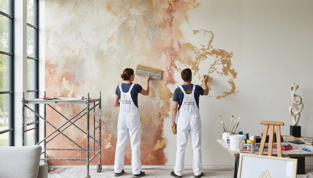 Professional faux painting and decorative wall finish in Orlando, FL home interior