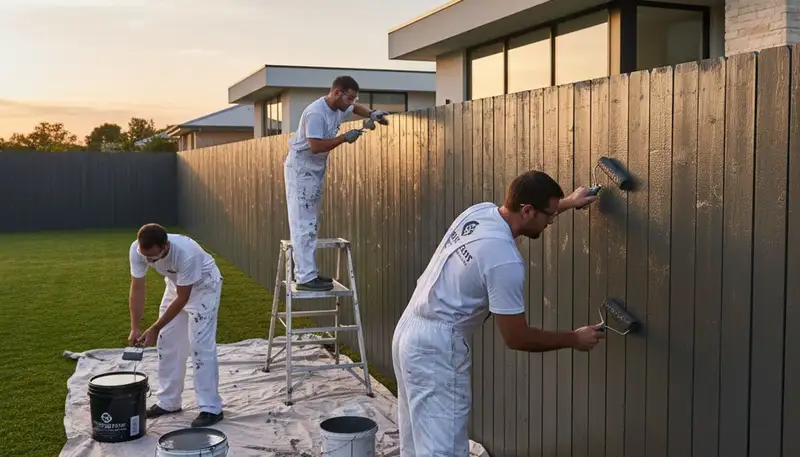 Professional fence painting in Orlando, FL with durable, weather-resistant exterior coatings