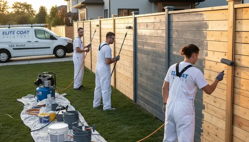 Professional fence painting in Orlando FL with durable, weather-resistant finish