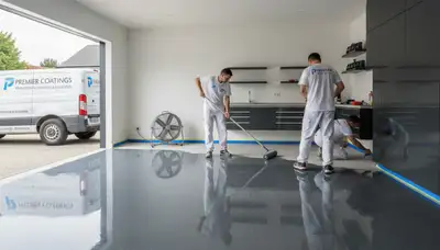 Professional epoxy garage floor coating by house painters in Orlando, FL