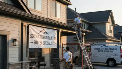 Professional gutter painting on home exterior in Orlando, FL by local house painters