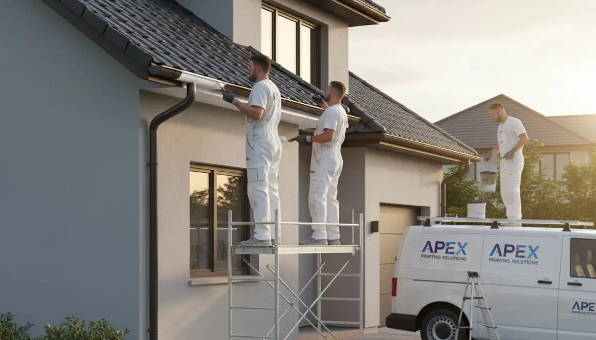 Professional gutter painting on Orlando, FL home exterior by expert house painters