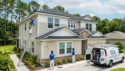 Professional house painters working on exterior home painting in Orlando, FL
