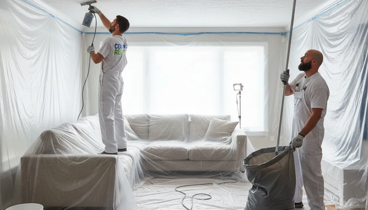 Professional popcorn ceiling removal and refinishing in Orlando, FL home interior