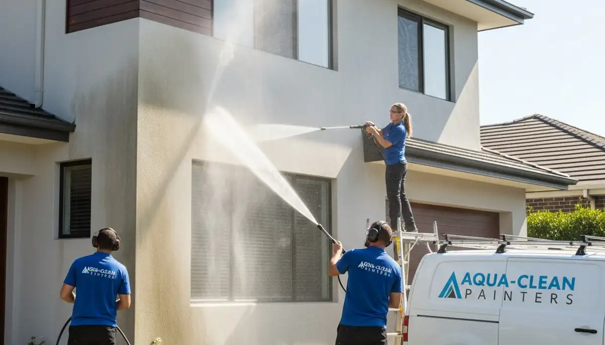 Professional pressure cleaning removing mold from Orlando FL home siding and driveway