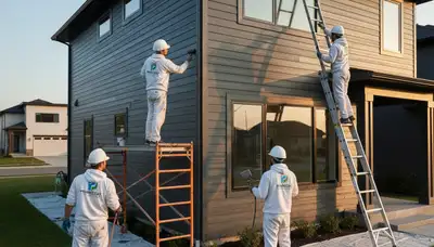 Professional siding painting on Orlando FL home exterior by expert house painters