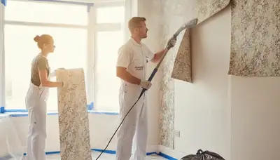 Professional wallpaper removal service in Orlando FL preparing walls for painting